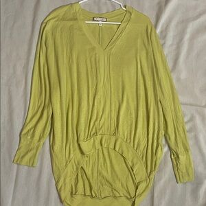 Anthropologie Lime Green V-Neck Dolman Top